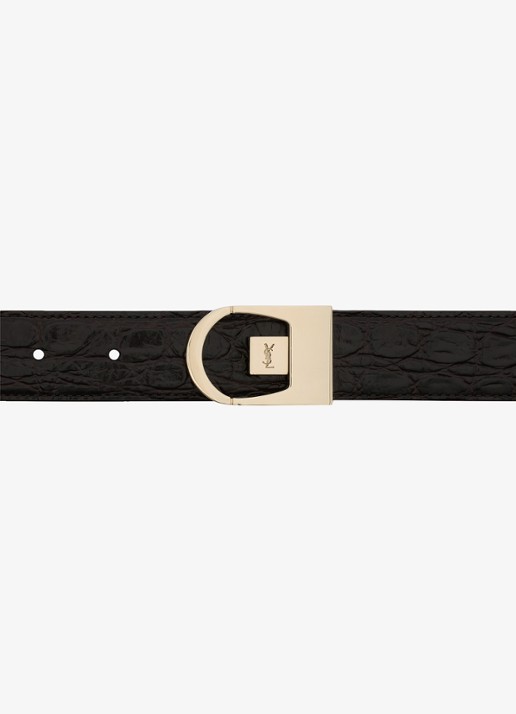 Saint Laurent Reversible riem van kalfsleer - detail 2 zwart