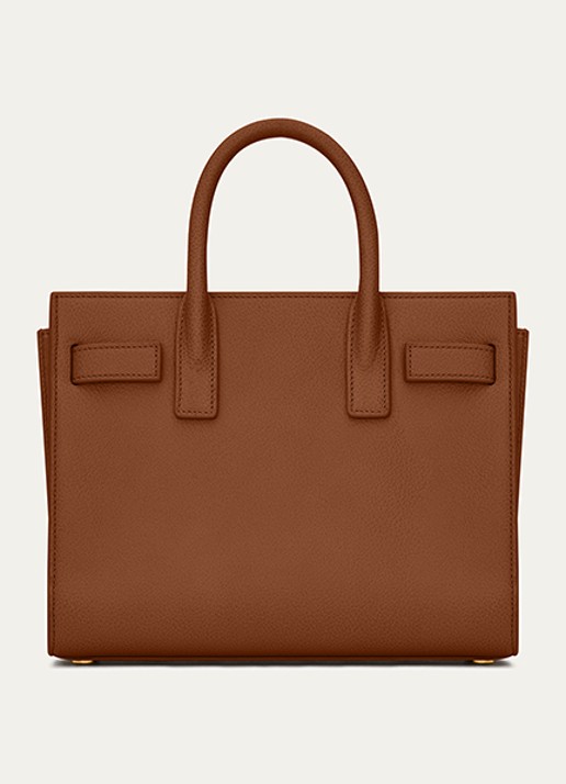 Saint Laurent Sac De Jour Nano handtas van kalfsleer - achterkant bruin