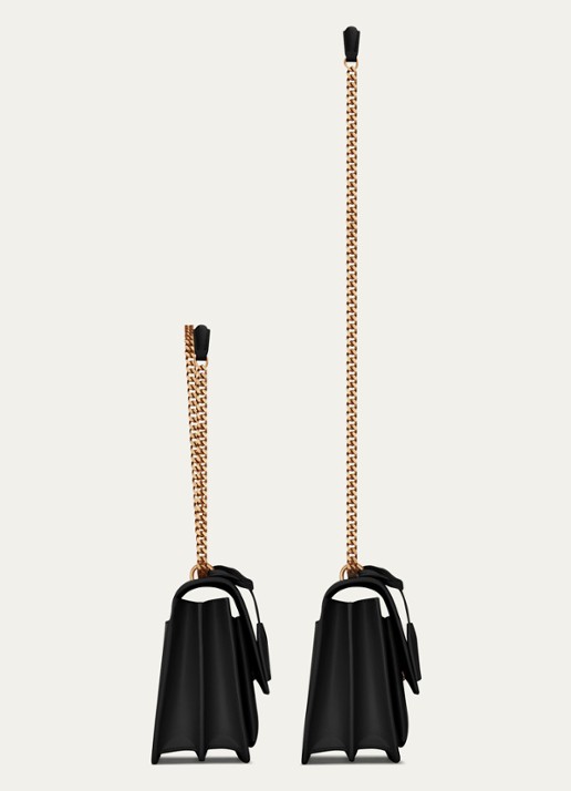 Saint Laurent Sunset Medium handtas van kalfsleer - detail 2 zwart