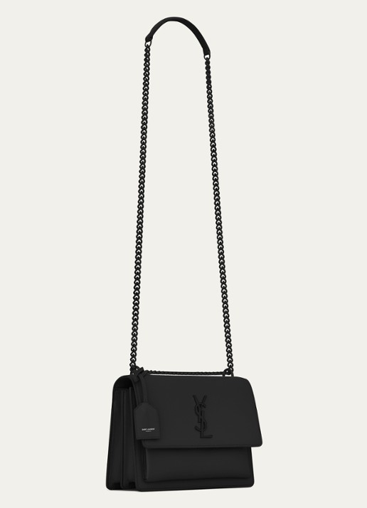 Saint Laurent Sunset Medium schoudertas van kalfsleer - detail 5 zwart