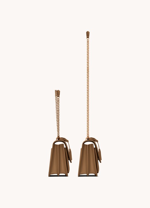 Saint Laurent Sunset Medium schoudertas van kalfsleer - achterkant 4 bruin