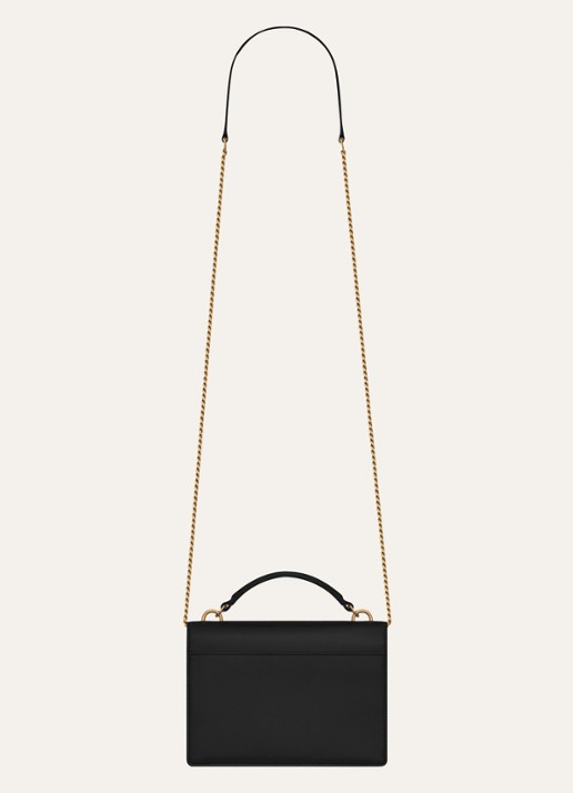 Saint Laurent Sunset portemonnee van kalfsleer met schouderband - detail 3 zwart