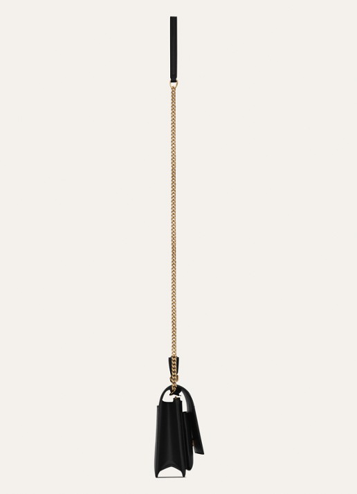 Saint Laurent Sunset portemonnee van kalfsleer met schouderband - detail 4 zwart