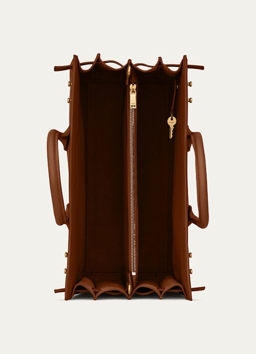 Saint Laurent Supple Sac De Jour Medium handtas van kalfsleer - detail 2 bruin