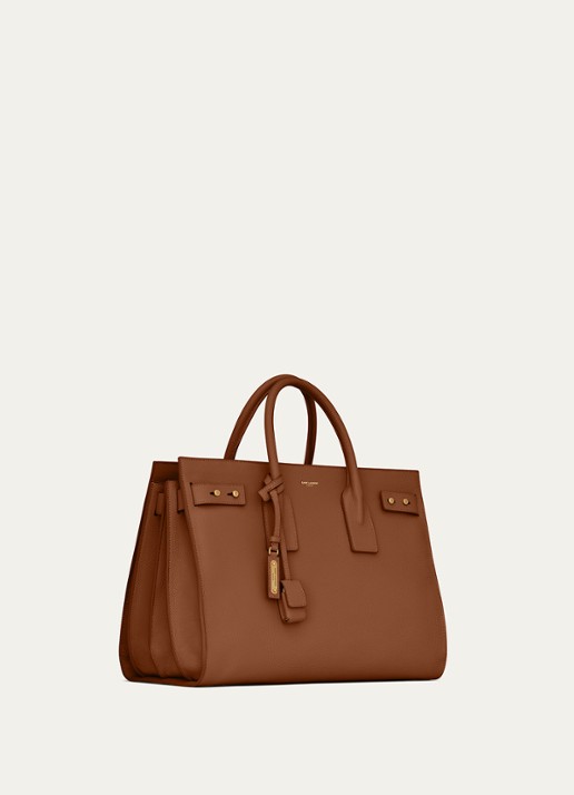 Saint Laurent Supple Sac De Jour Medium handtas van kalfsleer - detail 3 bruin