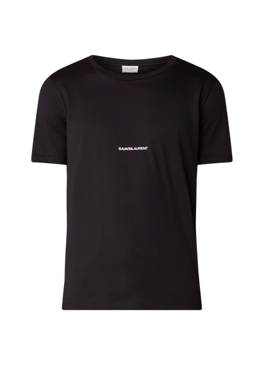 Saint Laurent T-shirt met logoprint - voorkant zwart