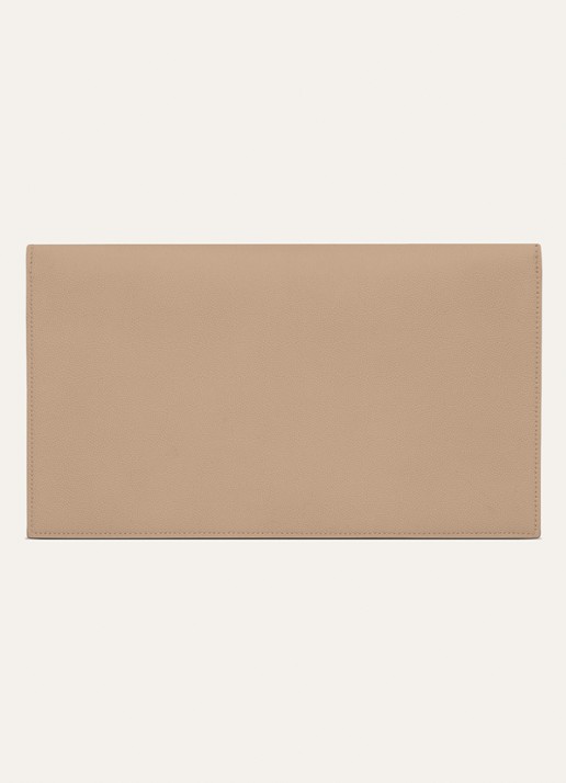 Saint Laurent Uptown clutch van kalfsleer - detail 3 camel
