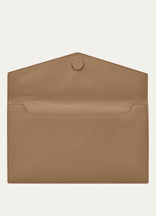 Saint Laurent Uptown clutch van kalfsleer - detail 3 beige