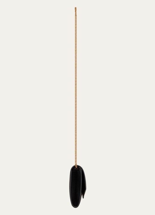 Saint Laurent Uptown portemonnee van kalfsleer met schouderband - detail 4 zwart