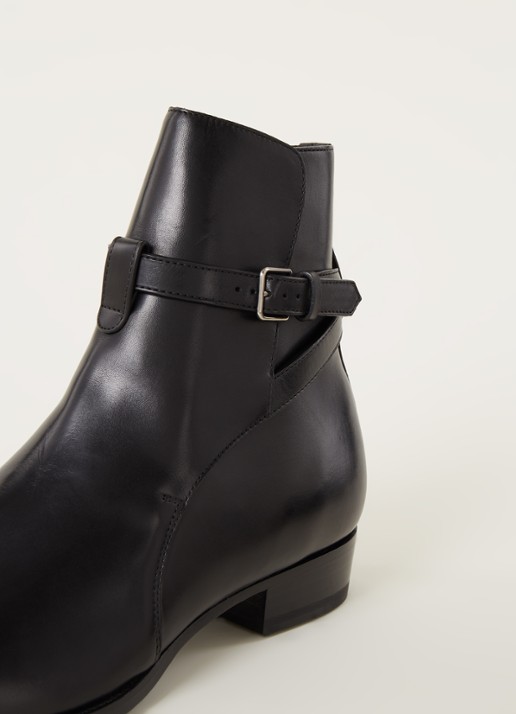 Saint Laurent Wyatt Jodhpur enkellaars van kalfsleer - detail 4 zwart