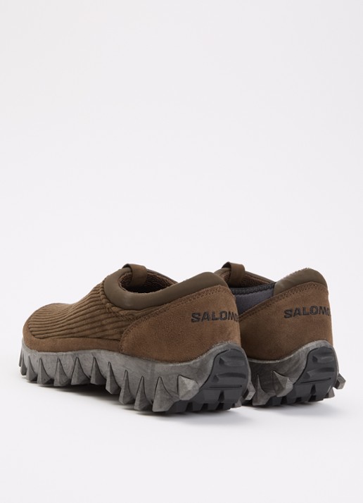 Salomon Snowclog instapper van corduroy met details van suède - achterkant 4 donkerbruin