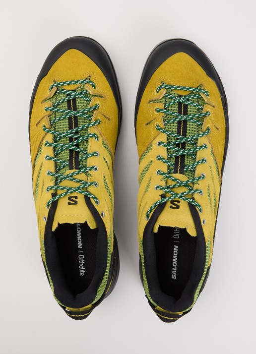 Salomon X-Alp Woven sneaker van suède met mesh details  - detail 4 okergeel