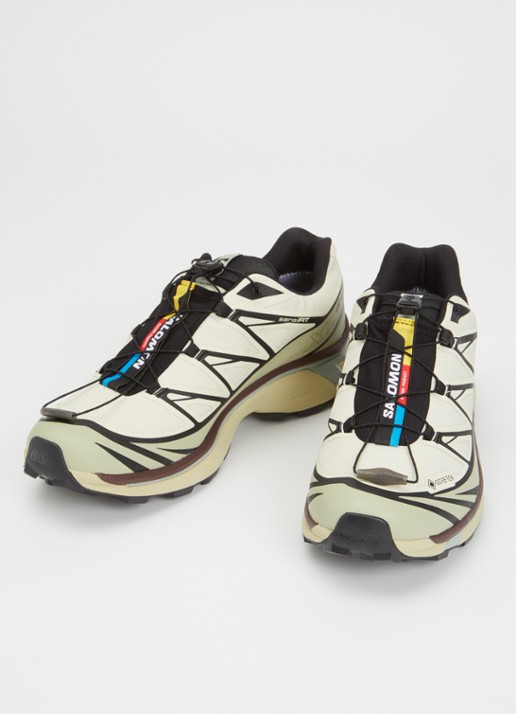 Salomon XT-6 GTX sneaker met mesh details - detail lindegroen