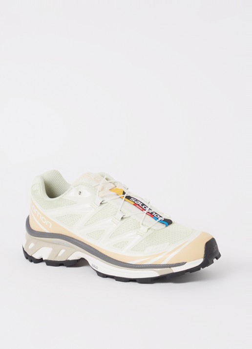 Salomon XT-6 sneaker met mesh details  - voorkant lindegroen