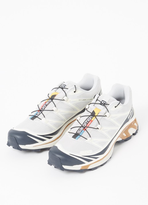 Salomon XT-6 sneaker met mesh details  - detail lichtgrijs