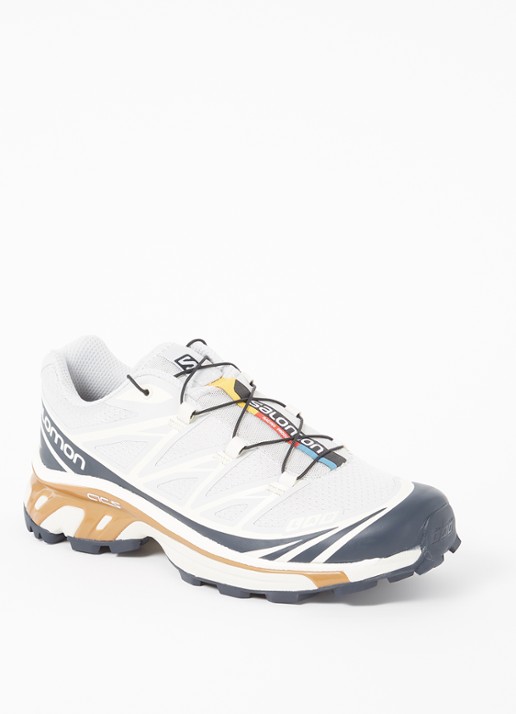 Salomon XT-6 sneaker met mesh details  - voorkant 5 lichtgrijs