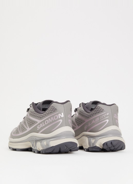 Salomon XT-6 Steel Streets sneaker met mesh en metallic details - achterkant 4 middengrijs