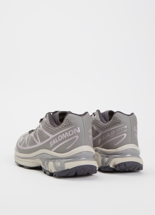 Salomon XT-6 Steel Streets sneaker van mesh met metallic details - achterkant 4 middengrijs