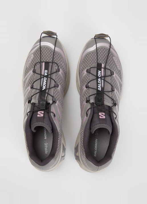 Salomon XT-6 Steel Streets sneaker van mesh met metallic details - detail 2 middengrijs