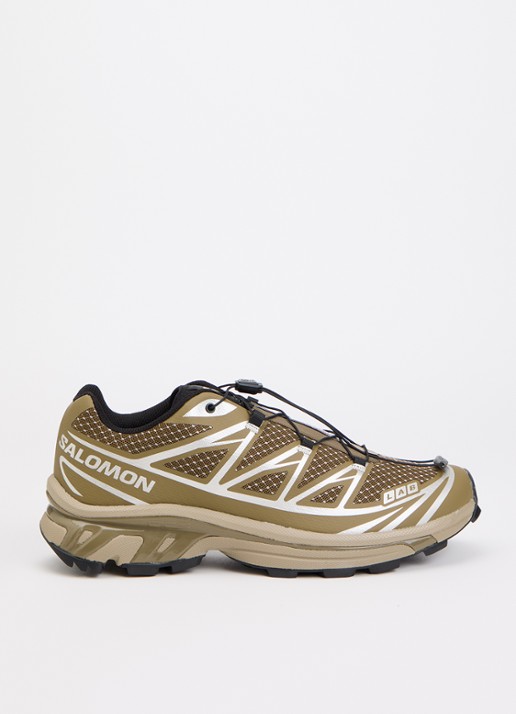 Salomon XT-6 Steel Streets sneaker van mesh met metallic details - voorkant 5 zand