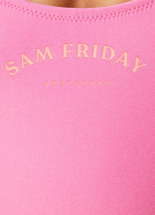 Sam Friday Aloha badpak met logo en metallic finish - detail 3 roze