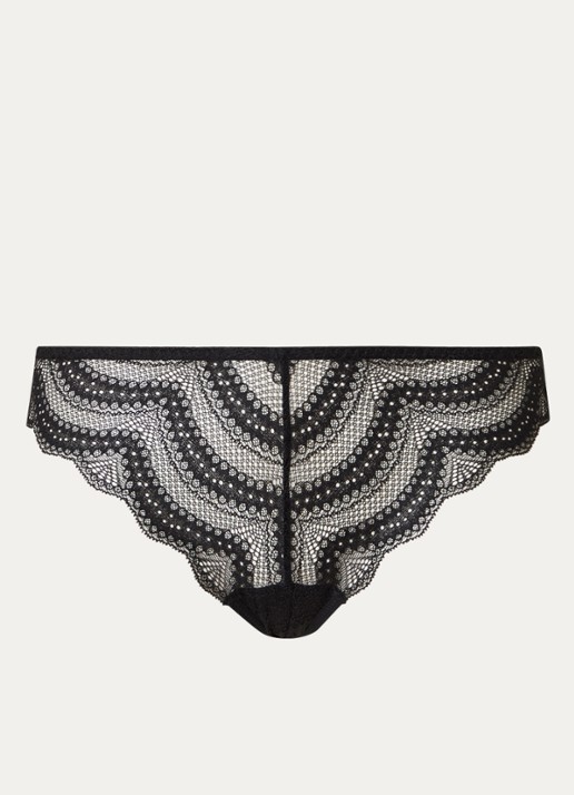 Sam Friday Celine tanga van kant - voorkant 4 zwart
