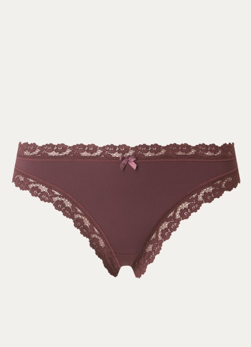 Sam Friday Chloe tanga met kant - voorkant 2 bordeauxrood