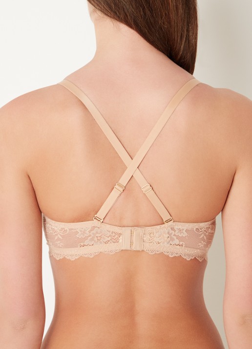 Sam Friday Demi voorgevormde push-up bh met overlay van kant - detail 7 zand