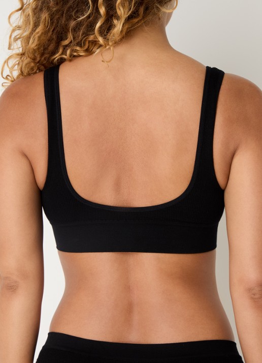 Sam Friday Fay bralette met ribstructuur - achterkant 5 zwart