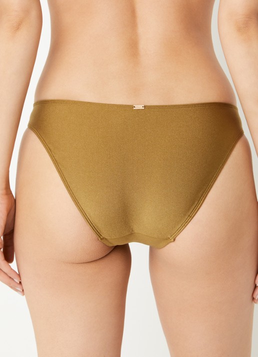 Sam Friday Isla bikinislip met metallic finish - achterkant mosgroen