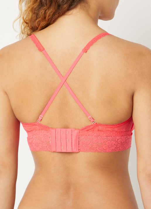 Sam Friday Lacey voorgevormde bralette met overlay van kant - detail 3 rood