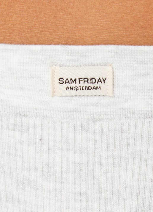 Sam Friday Lucy slip met ribstructuur - detail 3 lichtgrijs