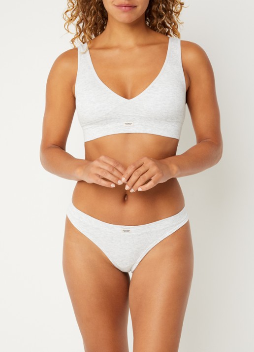 Sam Friday Lucy string met ribstructuur - detail grijsmele