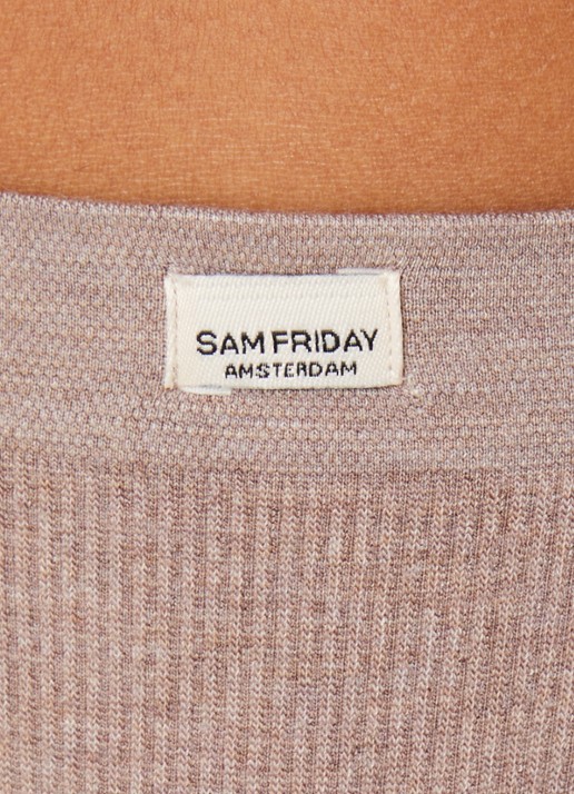Sam Friday Lucy string met ribstructuur - detail lichtbruin