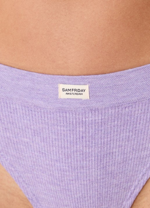 Sam Friday Lucy string met ribstructuur - detail 4 violet