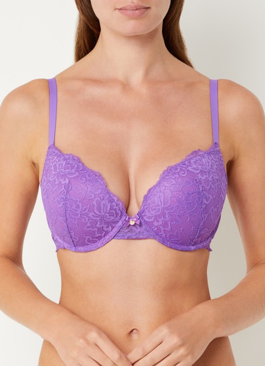Sam Friday Polly push up bh met overlay van kant - voorkant 3 paars