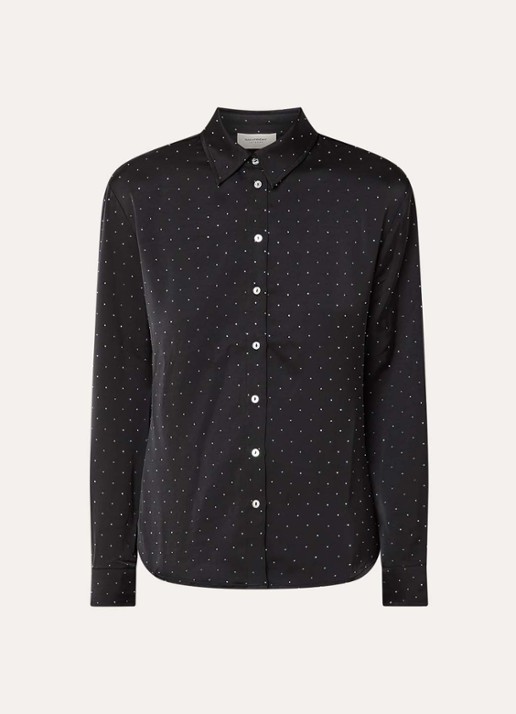 Sam Friday Pyjamatop met strass - voorkant zwart