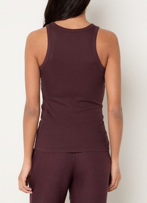 SAMSØE SAMSØE Alexo tanktop van katoen - achterkant 4 aubergine
