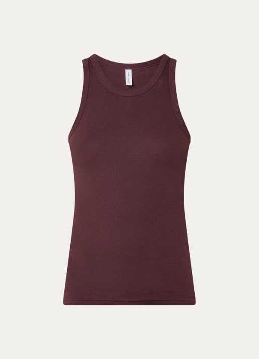 SAMSØE SAMSØE Alexo tanktop van katoen - voorkant 2 aubergine