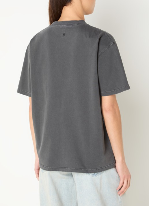 SAMSØE SAMSØE Ava oversized T-shirt met ronde hals - achterkant 3 antraciet