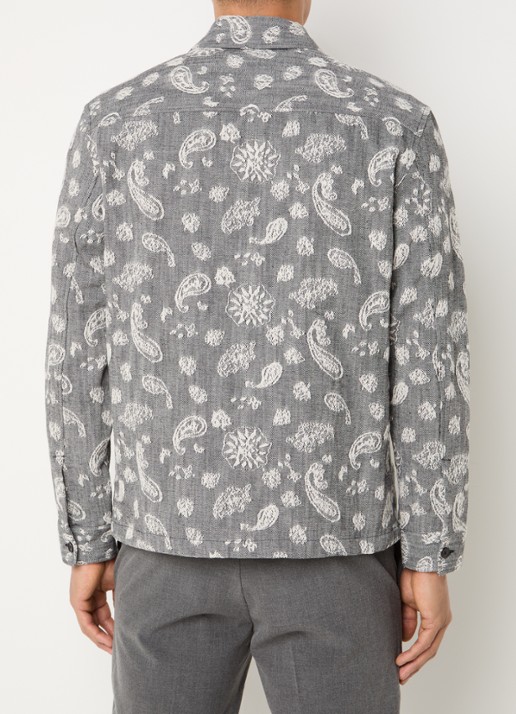 SAMSØE SAMSØE Castor overshirt met paisley dessin - achterkant 3 grijs