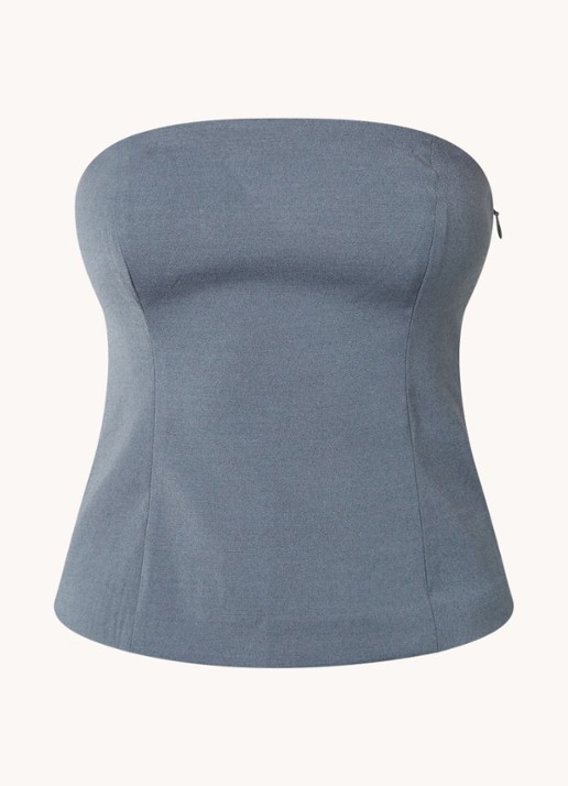 SAMSØE SAMSØE Elyn strapless top met smockwerk - voorkant 2 grijs