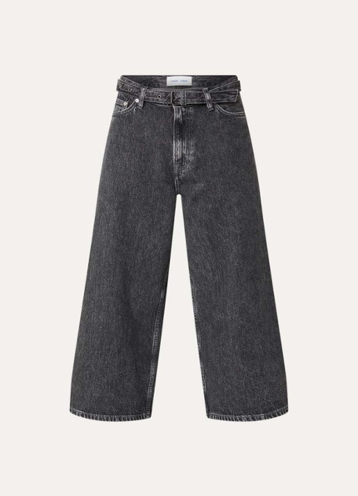 SAMSØE SAMSØE Harper high waist wide fit culotte van denim - voorkant 4 grijs