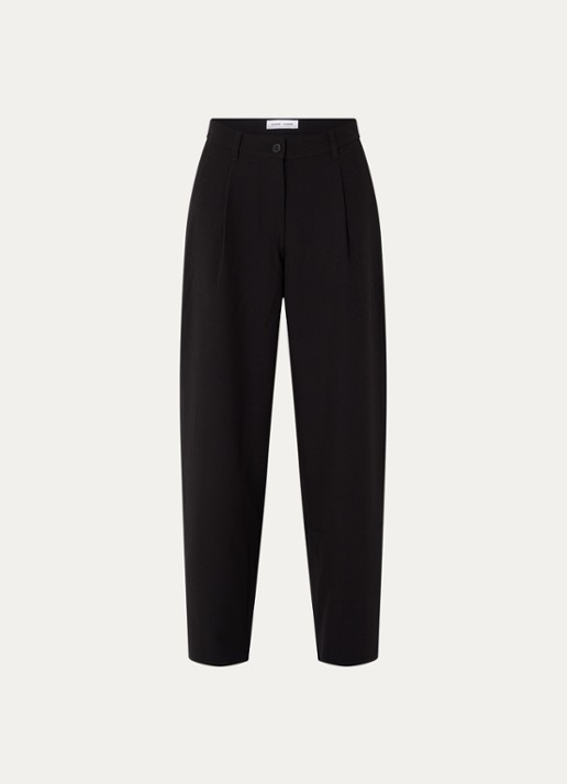 SAMSØE SAMSØE Harper high waist wide fit pantalon met steekzakken - voorkant 3 zwart