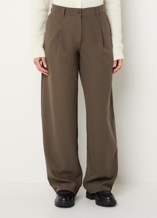 SAMSØE SAMSØE Harper high waist wide fit pantalon met steekzakken