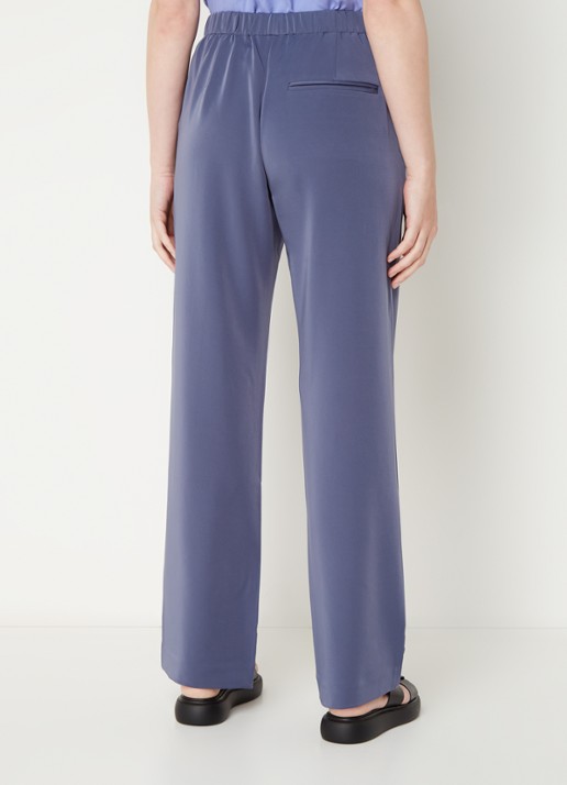 SAMSØE SAMSØE Hoys high waist straight fit trackpants met steekzakken - achterkant 3 blauw