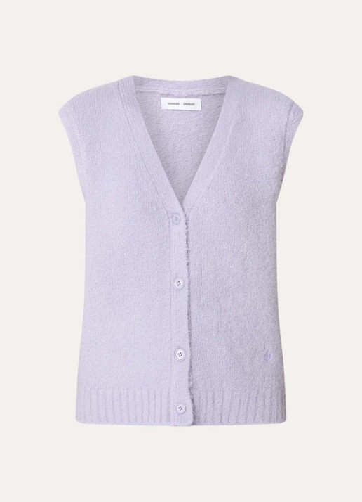 SAMSØE SAMSØE Jeanne fijngebreid gilet in alpaca wolblend - voorkant lichtpaars