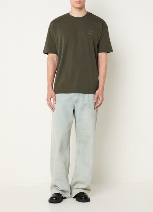 SAMSØE SAMSØE Joel T-shirt met logo - voorkant 2 legergroen