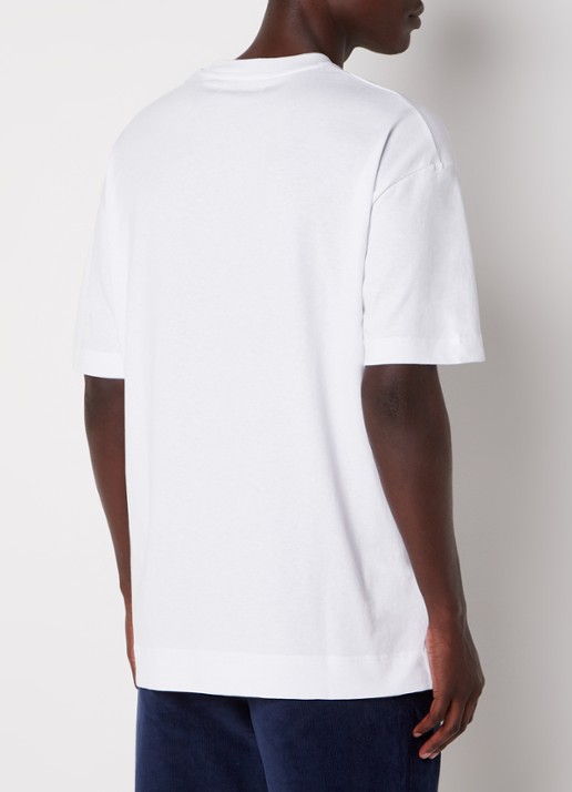 SAMSØE SAMSØE Joel T-shirt van  katoen met logo - achterkant 2 wit