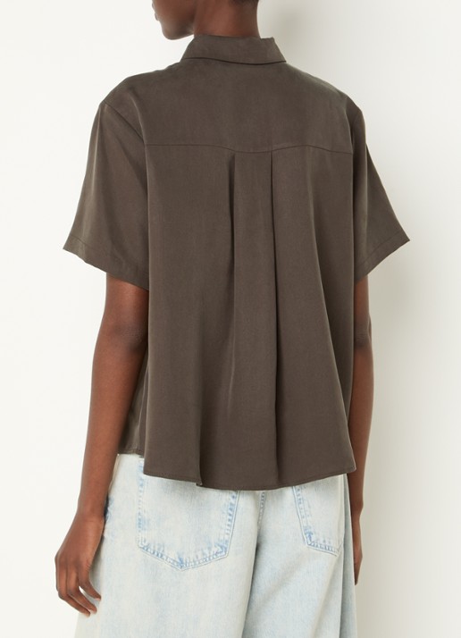 SAMSØE SAMSØE Mina blouse met kraag - achterkant 4 bruin